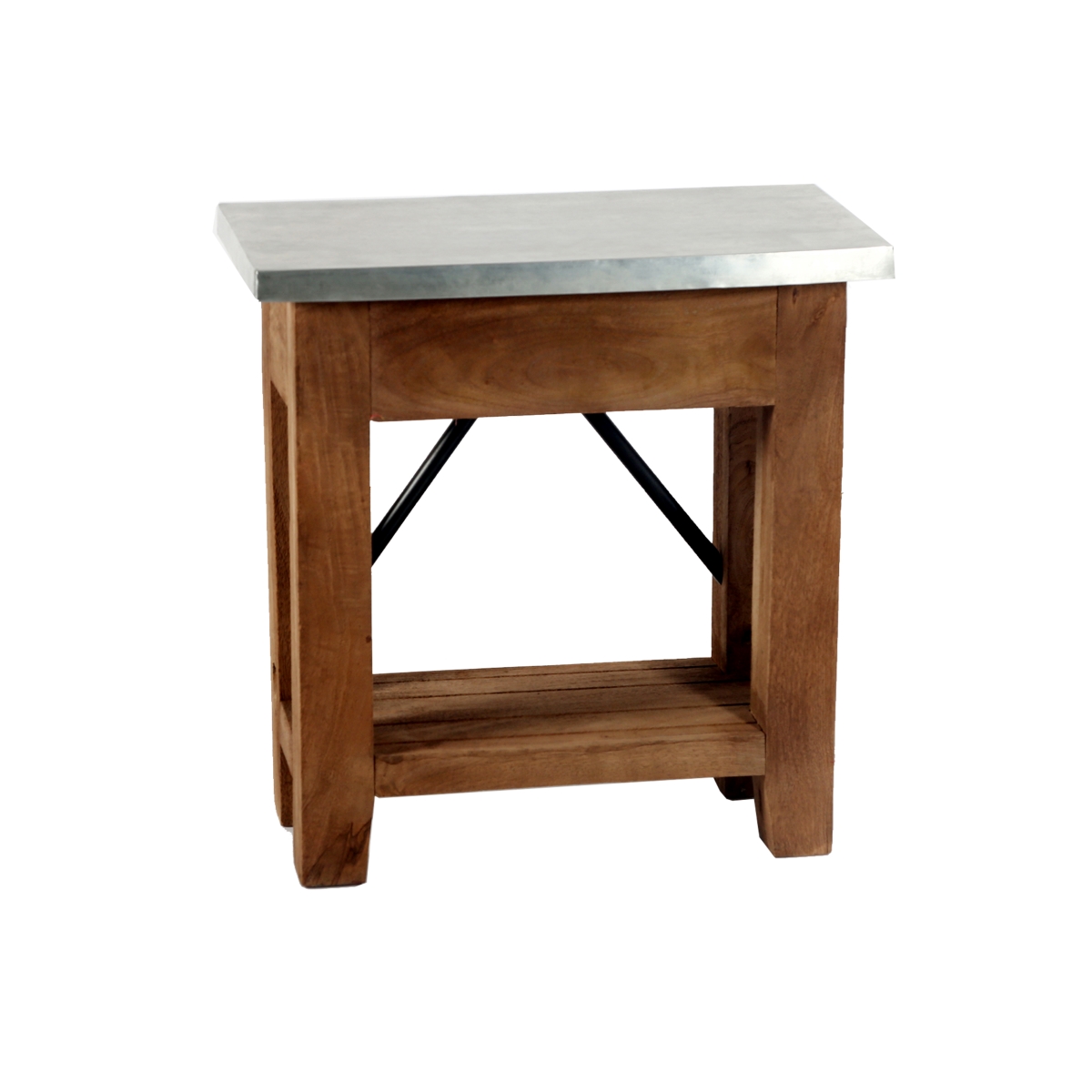Picture of Alaterre AWMW0271Z 22 in. Millwork Wood & Zinc Metal End Table with Shelf