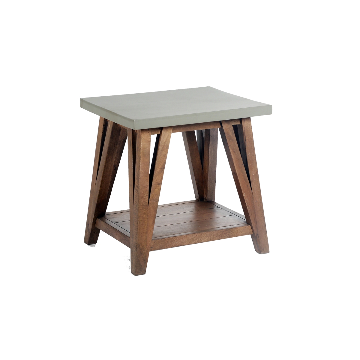 Picture of Alaterre AWBS0170C 22 in. Brookside Wood with Cement-Coating End Table
