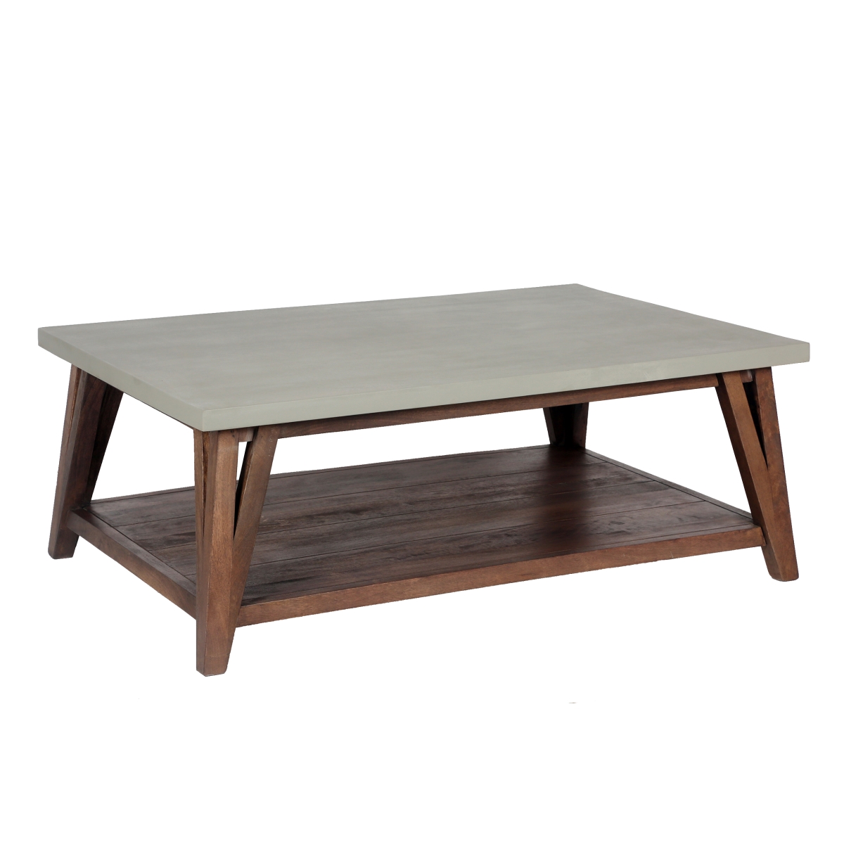 Picture of Alaterre AWBS1270C 48 in. Brookside Wood with Concrete-Coating Coffee Table