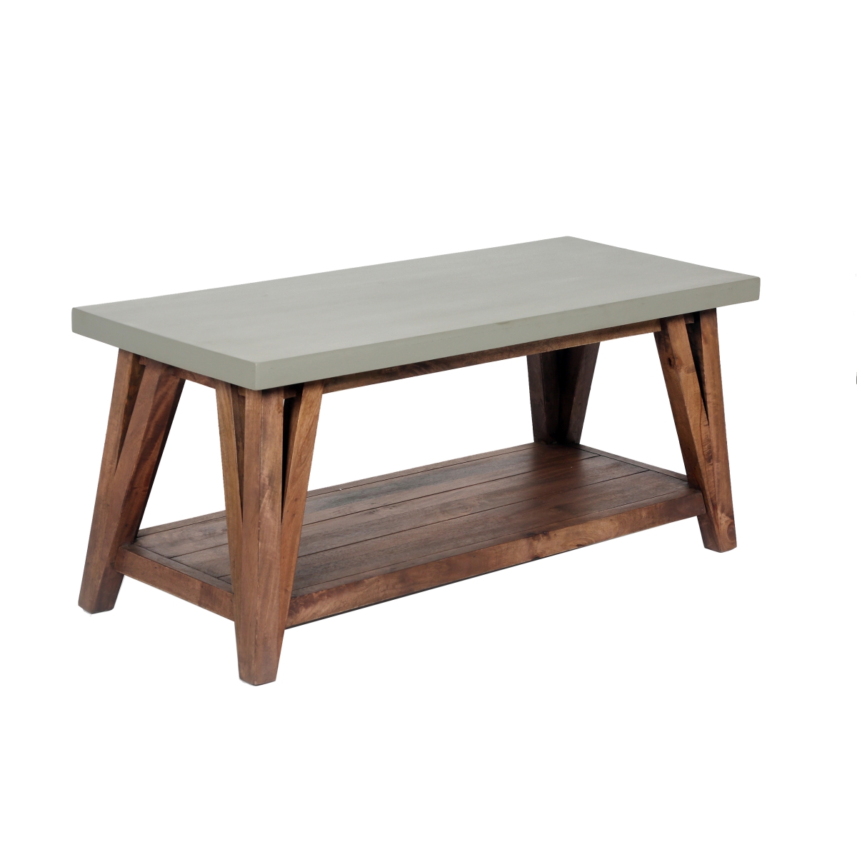 Picture of Alaterre AWBS1370C 36 in. Brookside Wood with Concrete-Coating Coffee Table