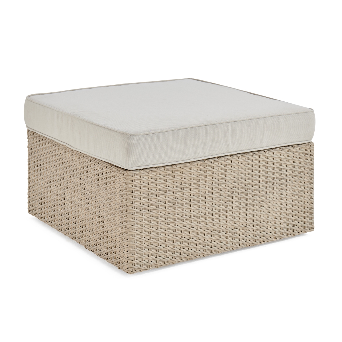 Picture of Alaterre AWWC09CC 26 in. Canaan All-Weather Wicker Outdoor Square Ottoman with Cushion