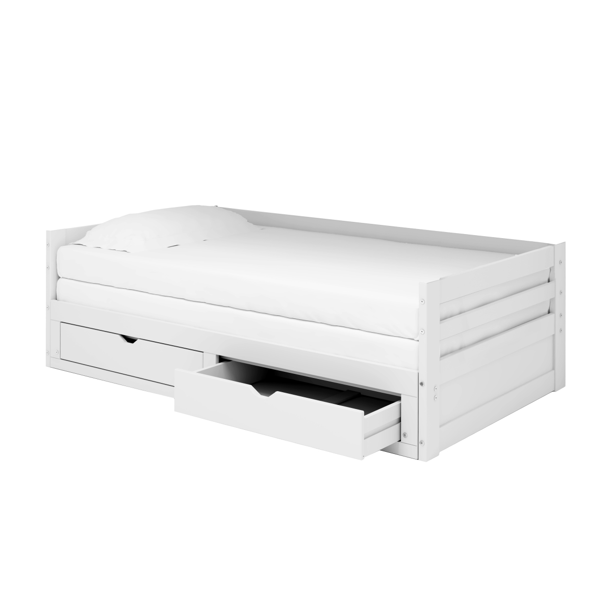 Picture of Alaterre AJJP10WH Jasper Twin to King Size Extending Day Bed with Storage Drawers, White