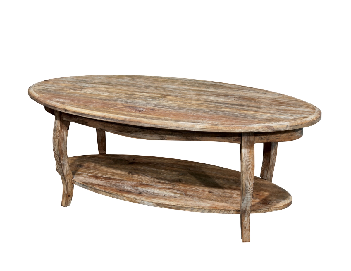 Picture of Alaterre ARSA1625 Rustic Reclaimed Oval Coffee Table, Driftwood - Large
