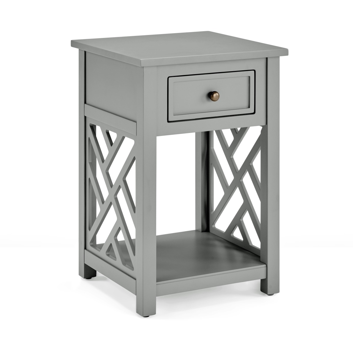 Picture of Alaterre ANCT0140 Coventry Wood End Table with Drawer & Shelf&#44; Gray
