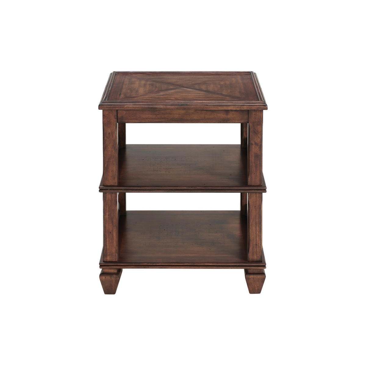 Picture of Alaterre ANSB0262 21 in. Stockbridge Square Wood End Table with Two Shelves&#44; Formal Cherry