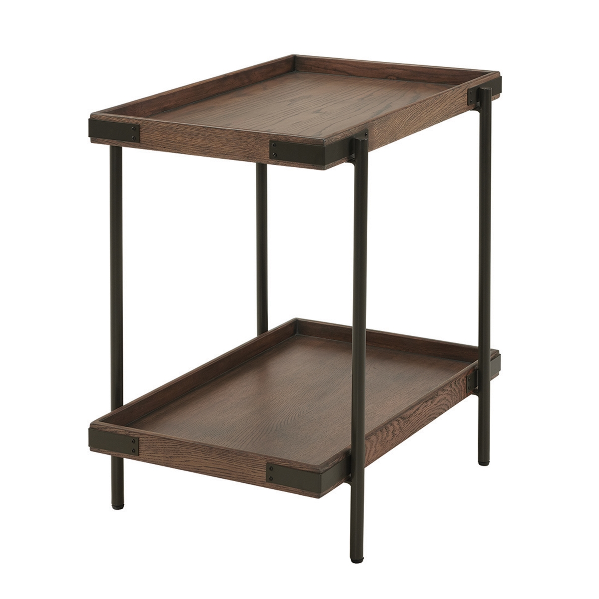 Picture of Alaterre ANKY01RBG 27 in. Kyra Oak & Metal Side Table with Shelf