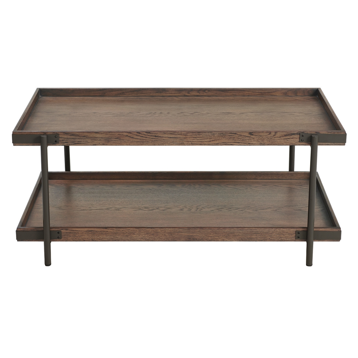 Picture of Alaterre ANKY11RBG 42 in. Kyra Oak & Metal Coffee Table with Shelf