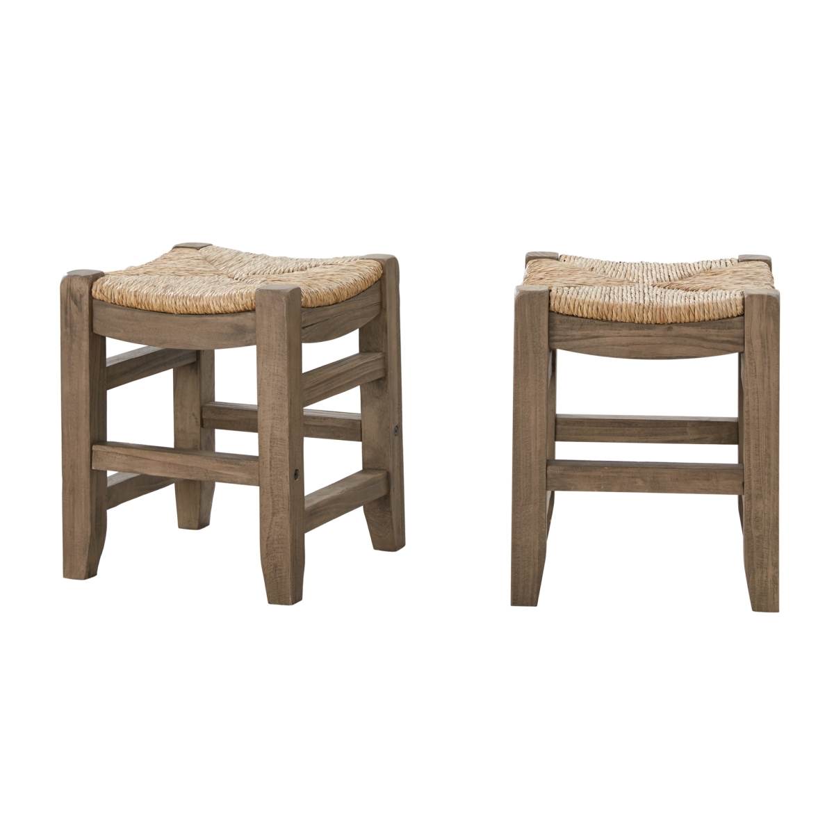 Picture of Alaterre ANNP202071 18 in. Newport Wood Stools with Rush Seats - Set of 2