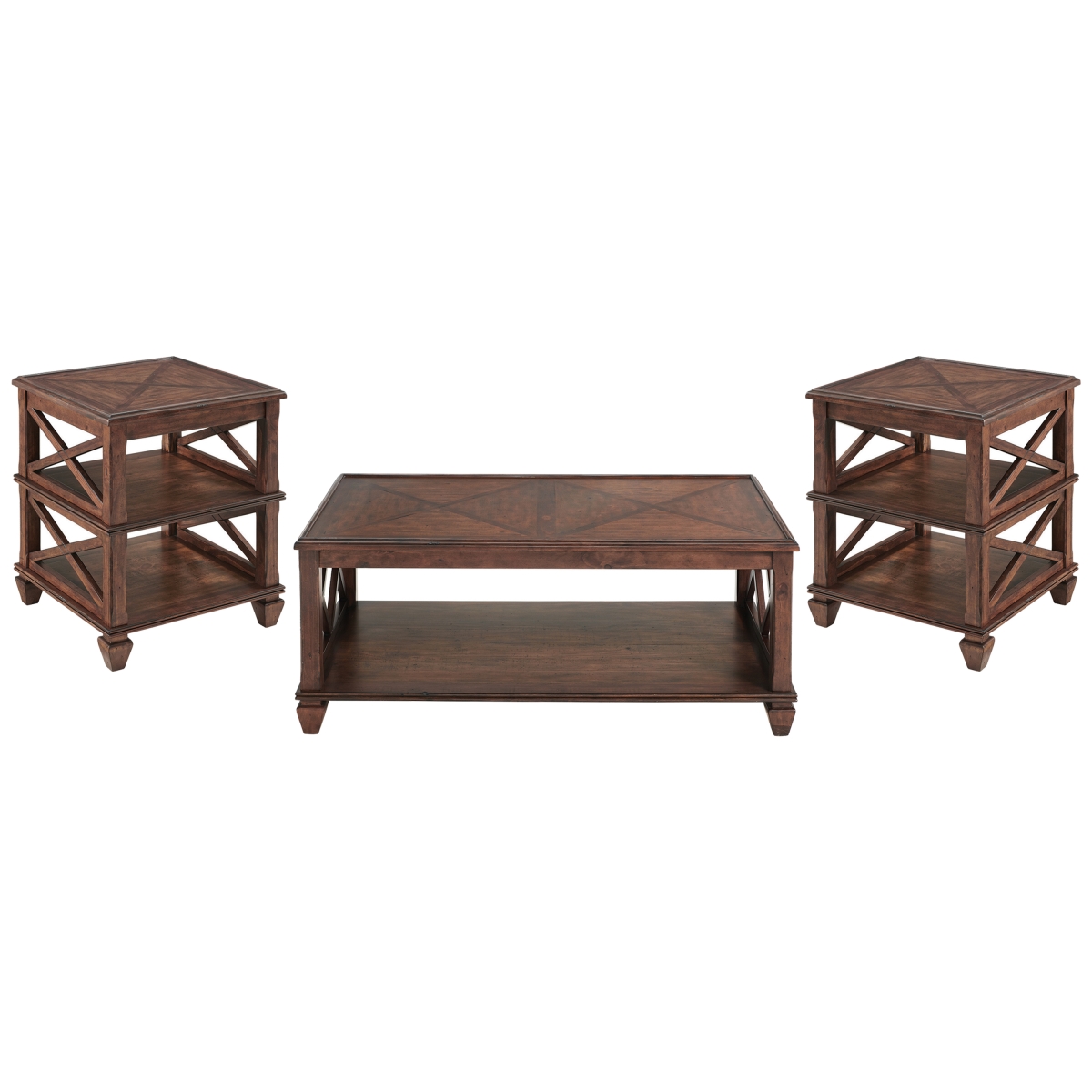 Picture of Alaterre ANSB0221162 45 in. Stockbridge Wood Living Room Set with Coffee & Two 2 -Shelf End Tables - 3 Piece
