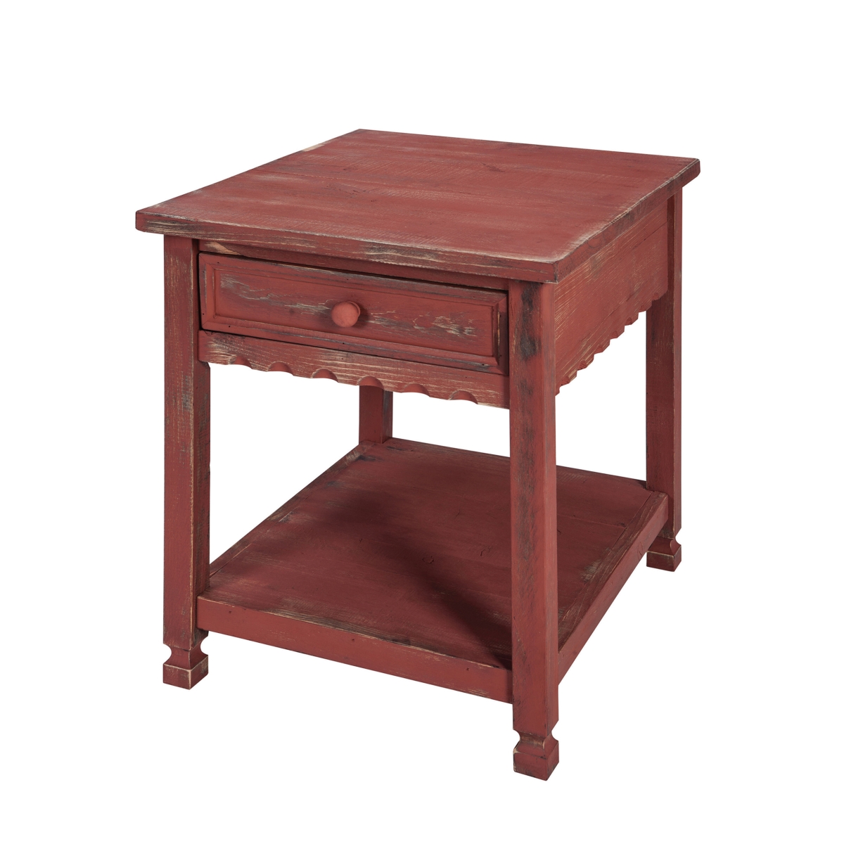 Picture of Alaterre ACCA01RA Country Cottage End Table&#44; Rustic Red Antique