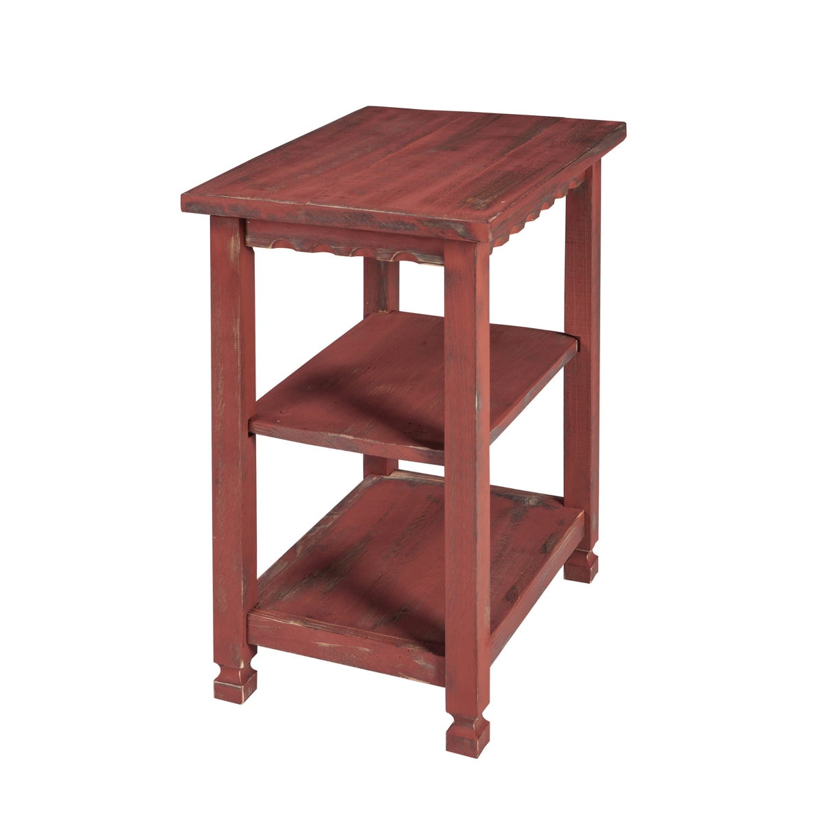 Picture of Alaterre ACCA02RA Country Cottage 2 Shelf End Table&#44; Red Antique
