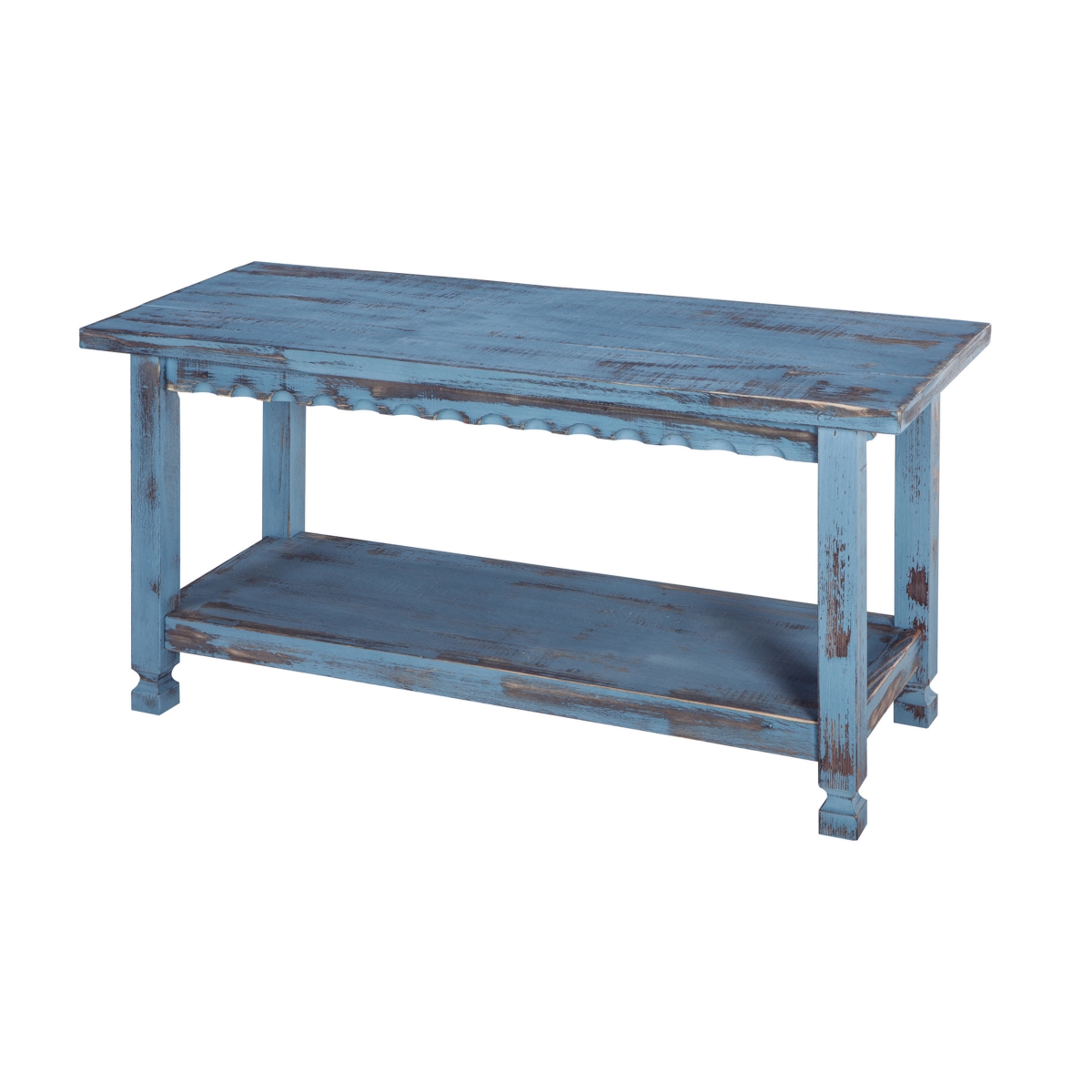 Picture of Alaterre ACCA03BA Country Cottage Bench&#44; Blue Antique
