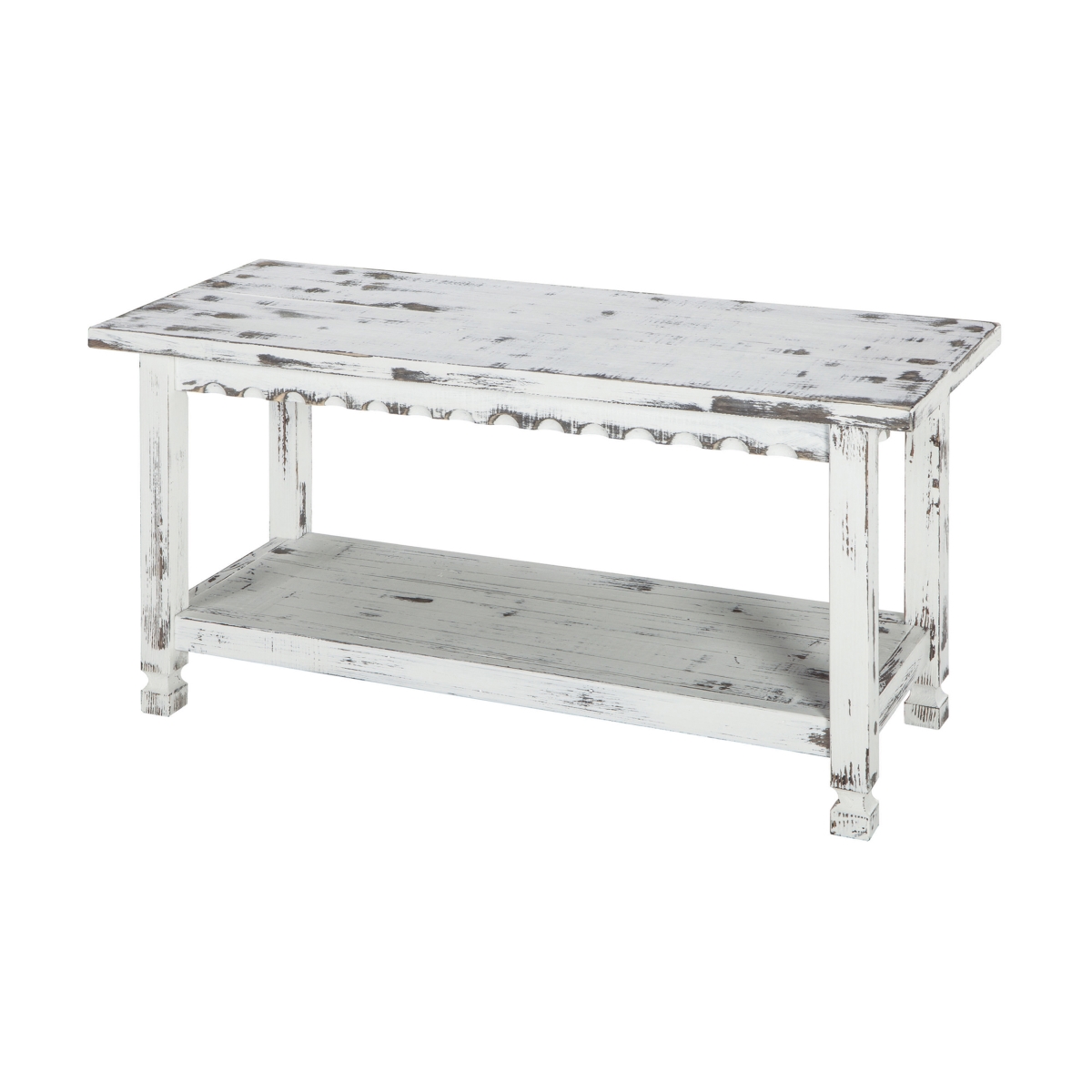 Picture of Alaterre ACCA03WA Country Cottage Bench&#44; White Antique