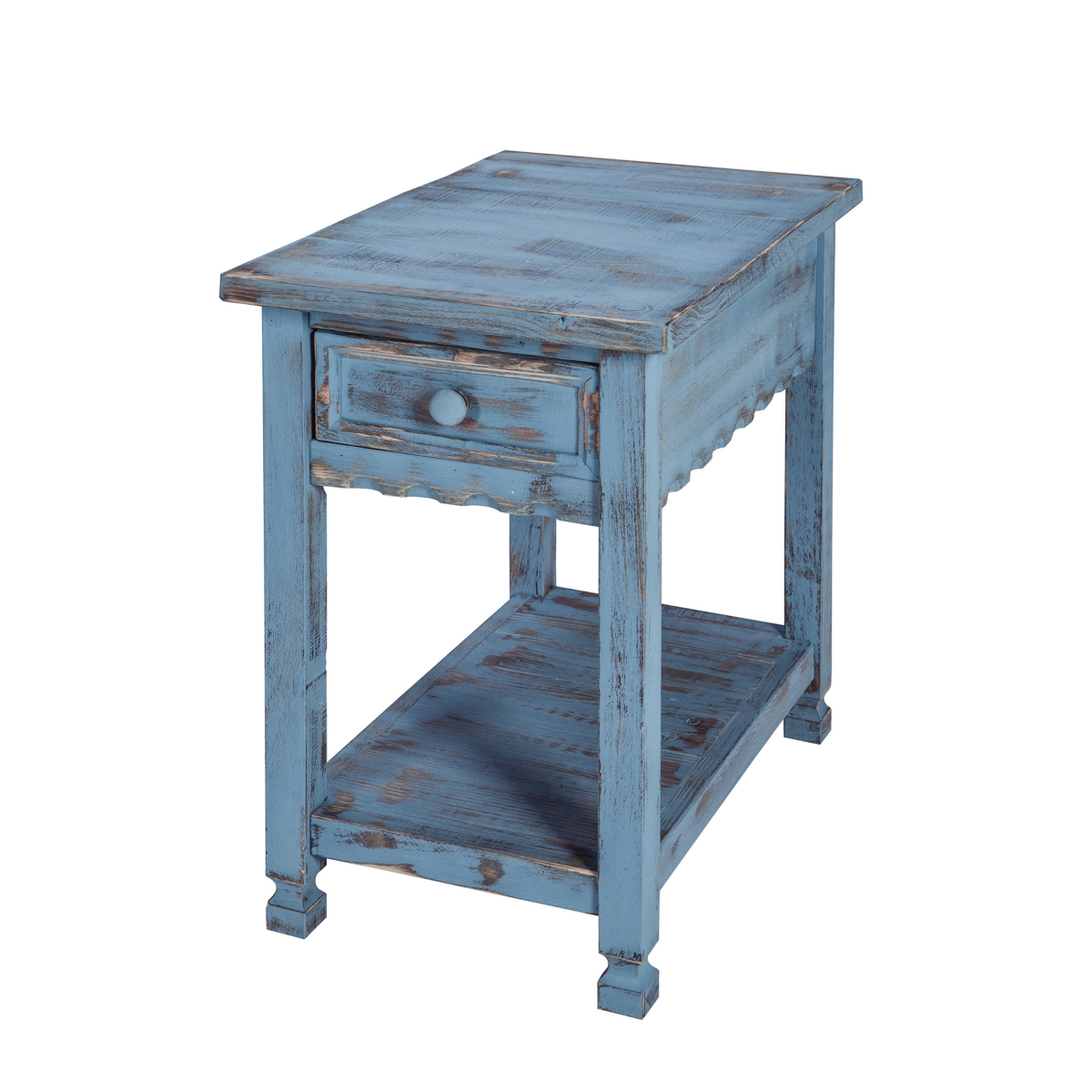 Picture of Alaterre ACCA13BA Country Cottage Chairside Table, Blue Antique