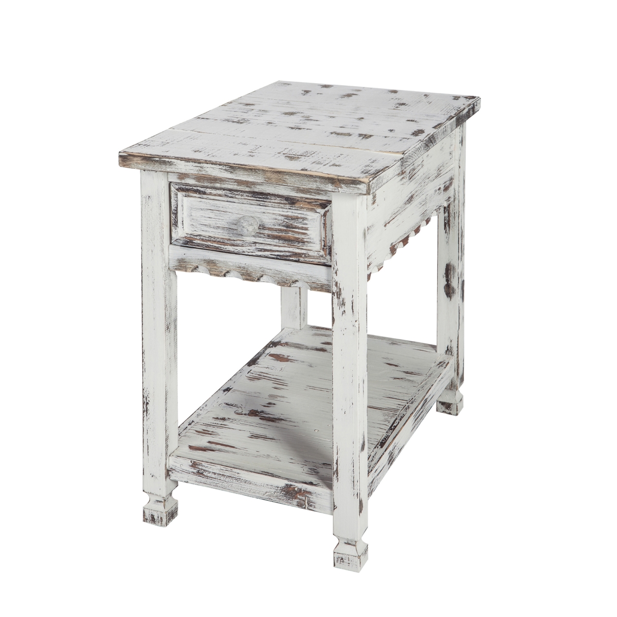 Picture of Alaterre ACCA13WA Country Cottage Chairside Table, White Antique
