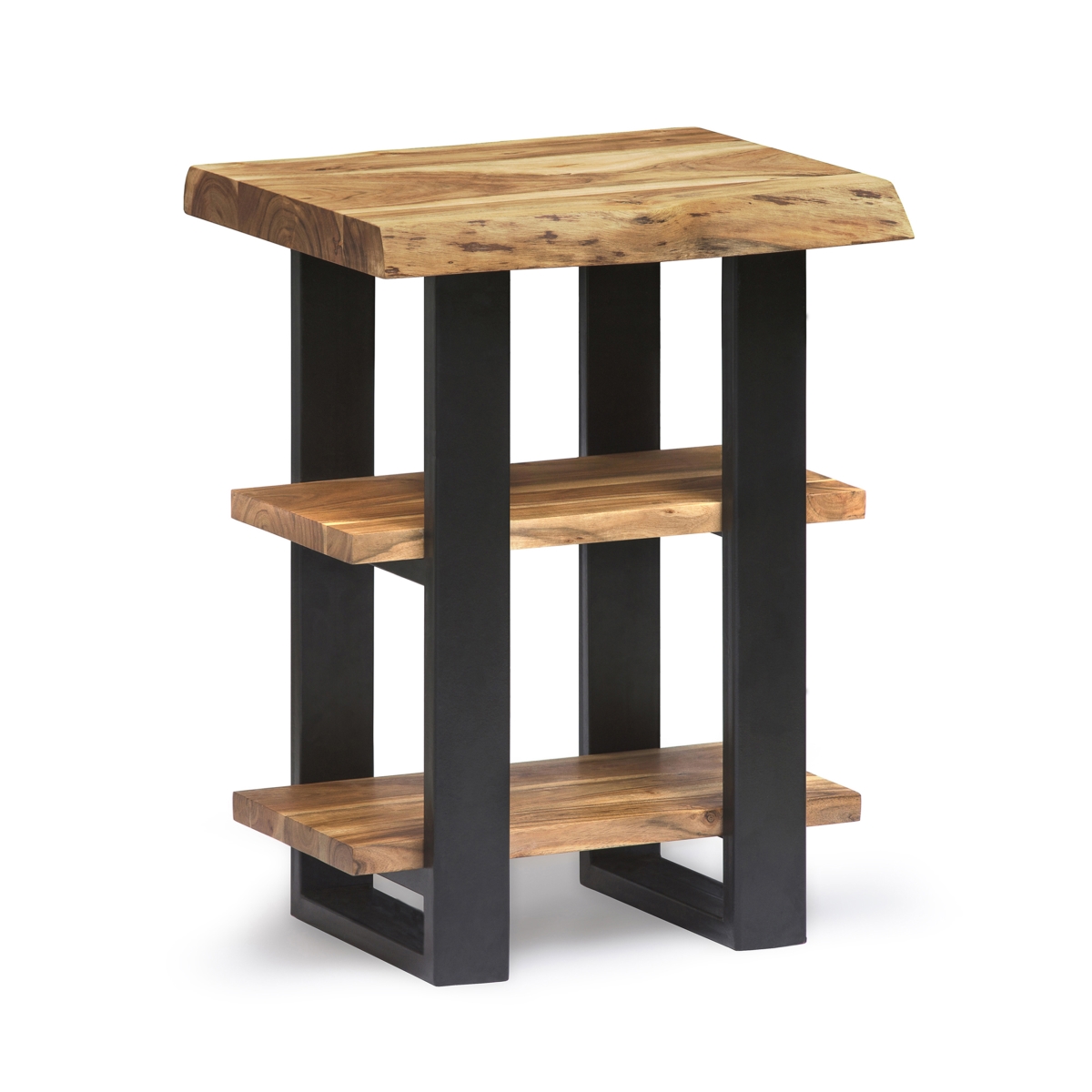 Picture of Alaterre AWAA0220 Alpine Natural Live Edge Wood 2-Shelf End Table