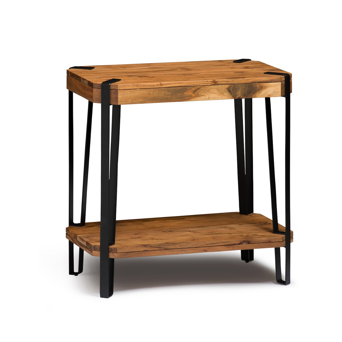 Picture of Alaterre AWCC0120 Ryegate Natural Live Edge Solid Wood with Metal End Table&#44; Natural