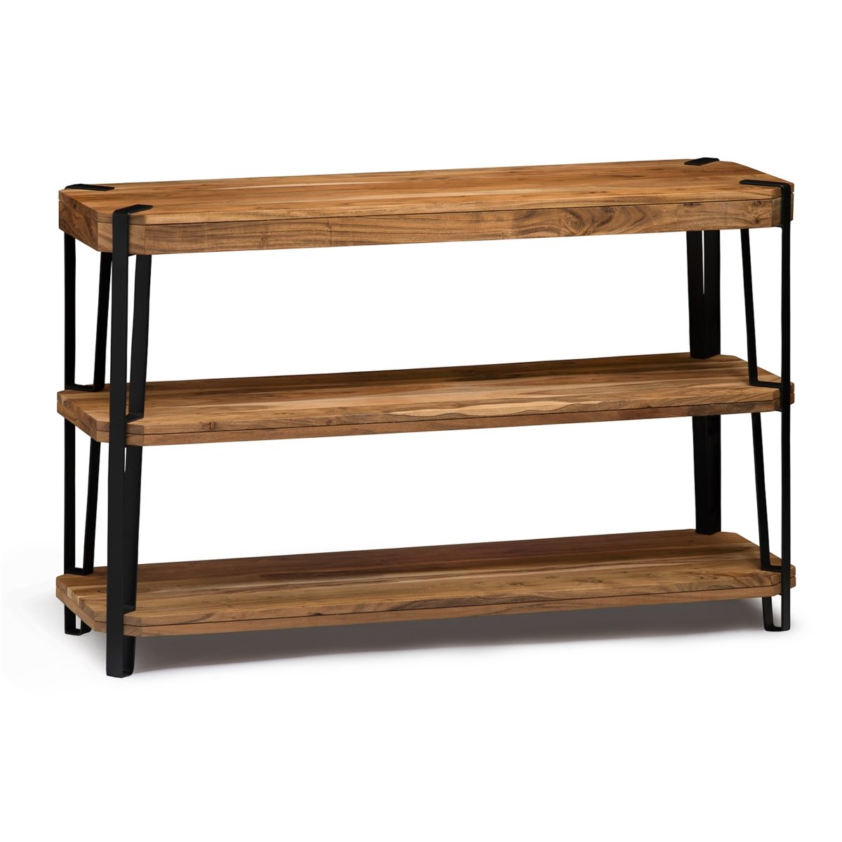 Picture of Alaterre AWCC1020 Ryegate Natural Live Edge Solid Wood & Metal Media Console Table&#44; Natural
