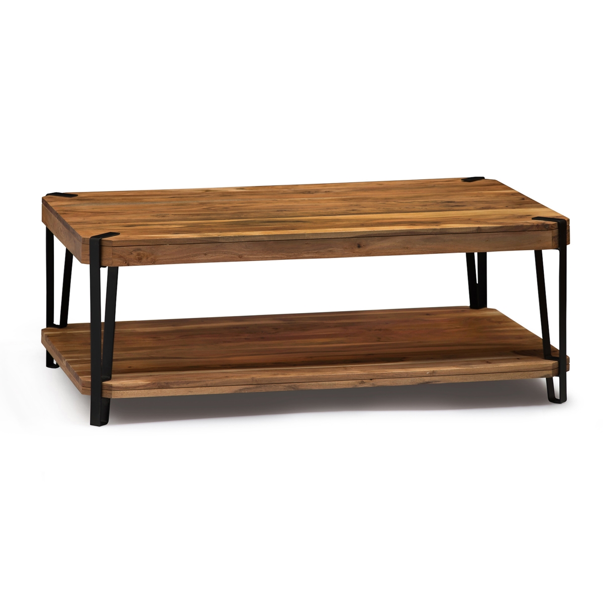 Picture of Alaterre AWCC1120 Ryegate Natural Live Edge Solid Wood Metal Coffee Table&#44; Natural - Large