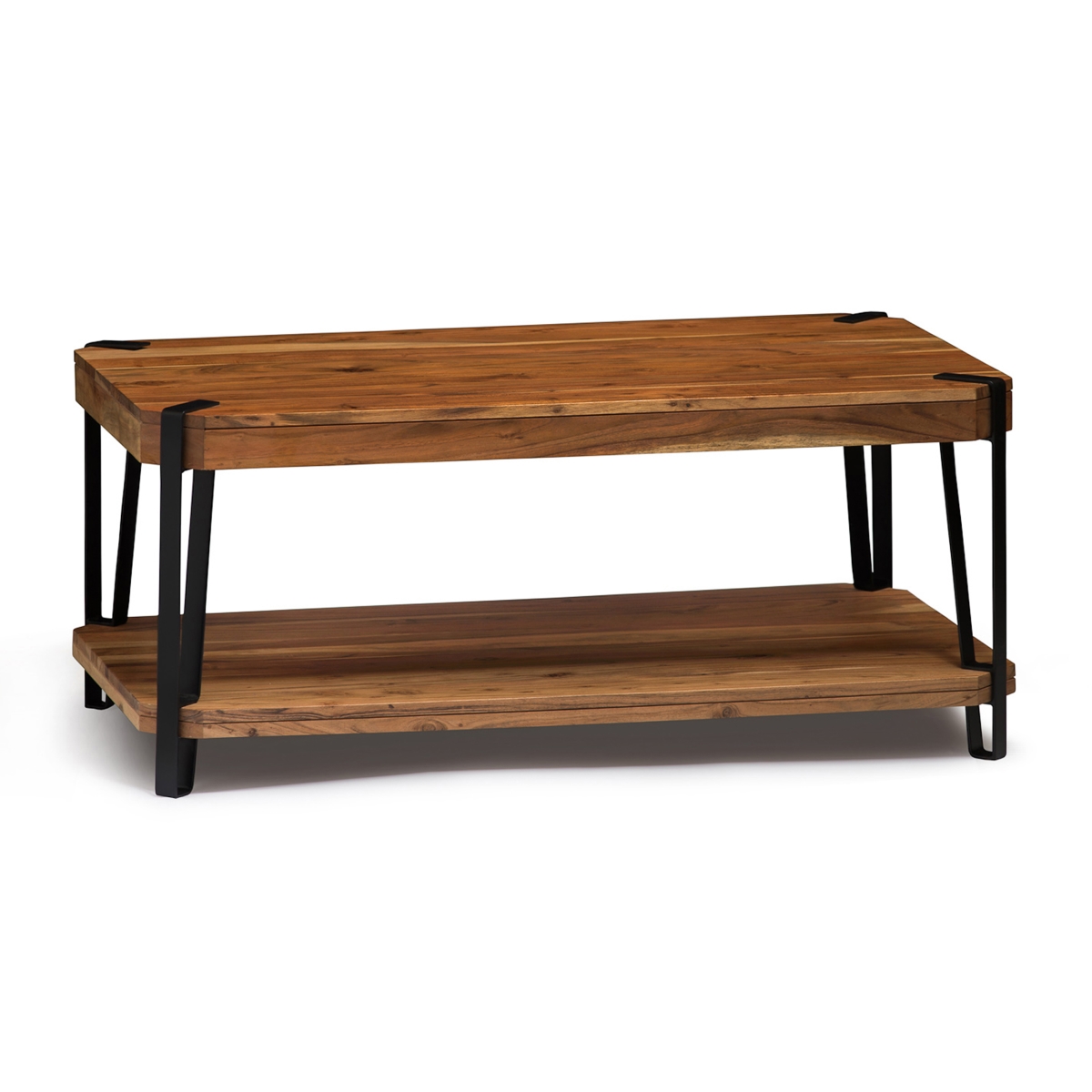 Picture of Alaterre AWCC1220 Ryegate Natural Live Edge Solid Wood Metal Large Coffee Table&#44; Natural