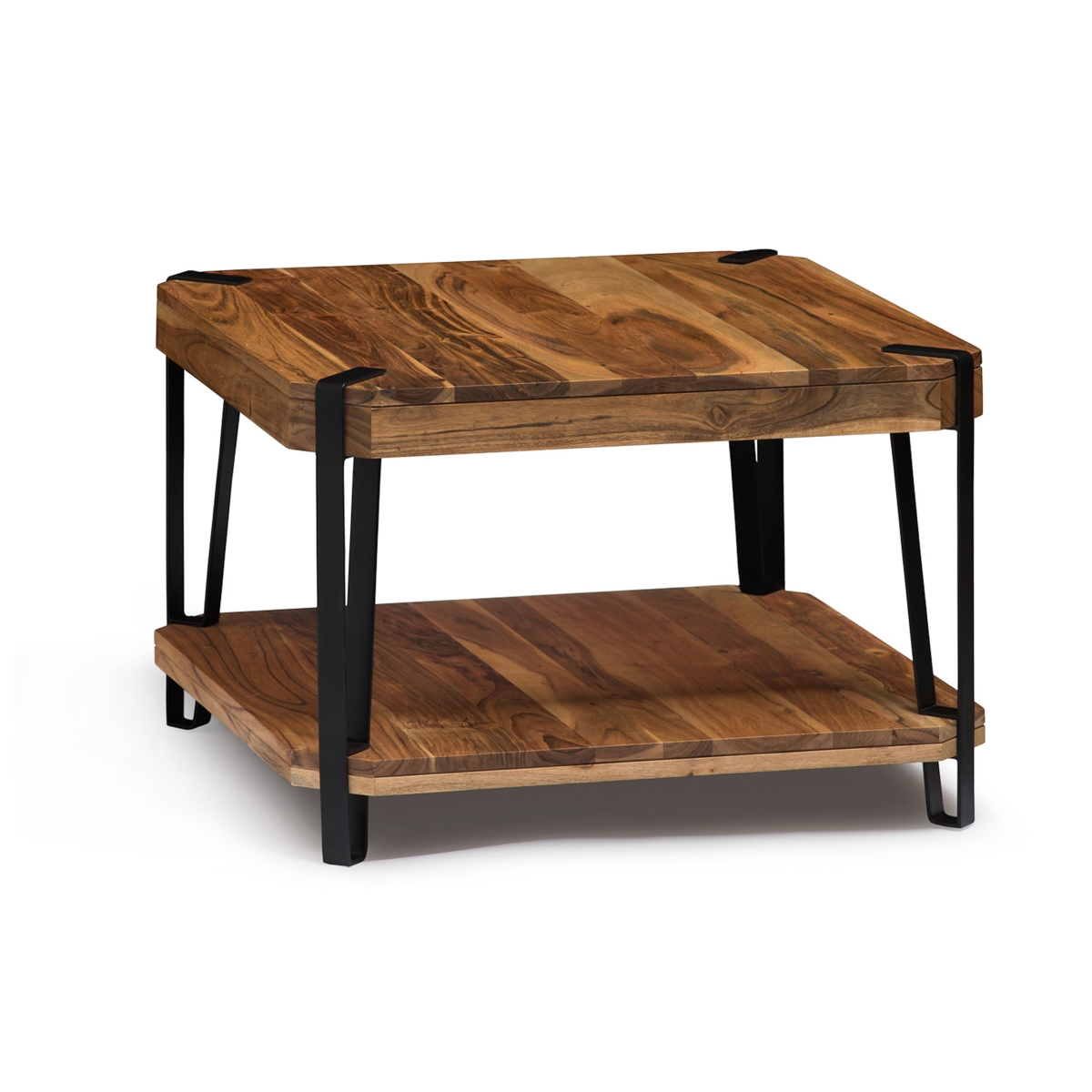 Picture of Alaterre AWCC1320 Ryegate Natural Live Edge Solid Wood Metal Square Coffee Table&#44; Natural - Medium
