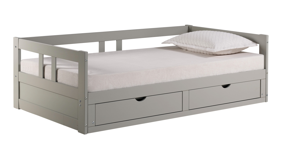 Picture of Alaterre AJME1080 Melody Twin to King Extendable Day Bed with Storage, Dove Gray