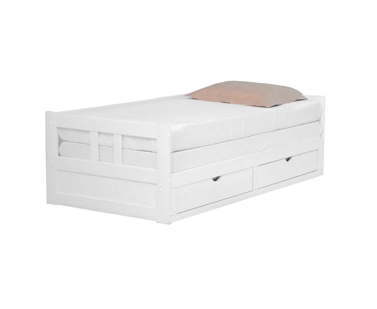 Picture of Alaterre AJME10WH Melody Twin to King Extendable Day Bed with Storage, White