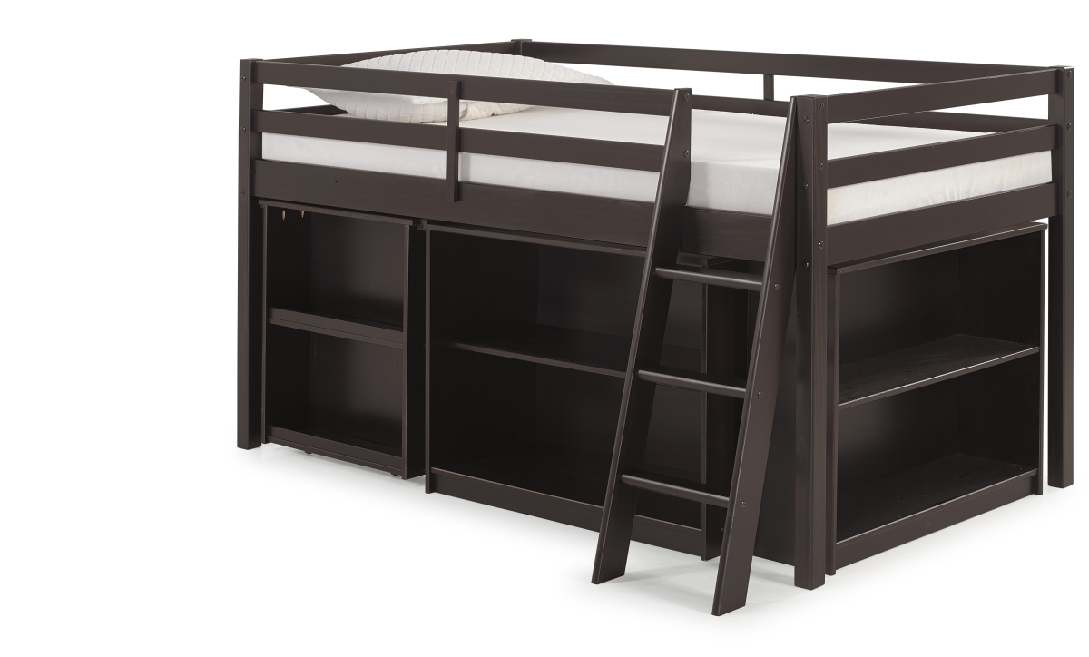 Picture of Alaterre AJRX10P0AS Roxy Wood Junior Loft Bed with Pull-Out Desk&#44; Shelving & Bookcase&#44; Espresso