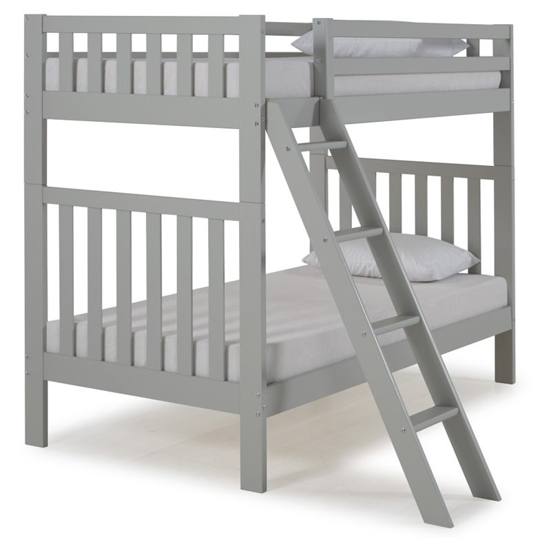Picture of Alaterre AJAU0080 Aurora Twin Over Twin Wood Bunk Bed, Dove Gray