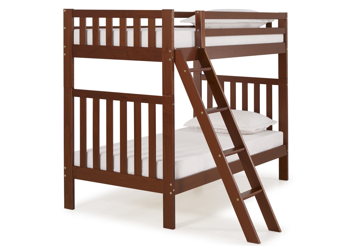 Picture of Alaterre AJAU0070 Aurora Twin Over Twin Wood Bunk Bed, Chestnut