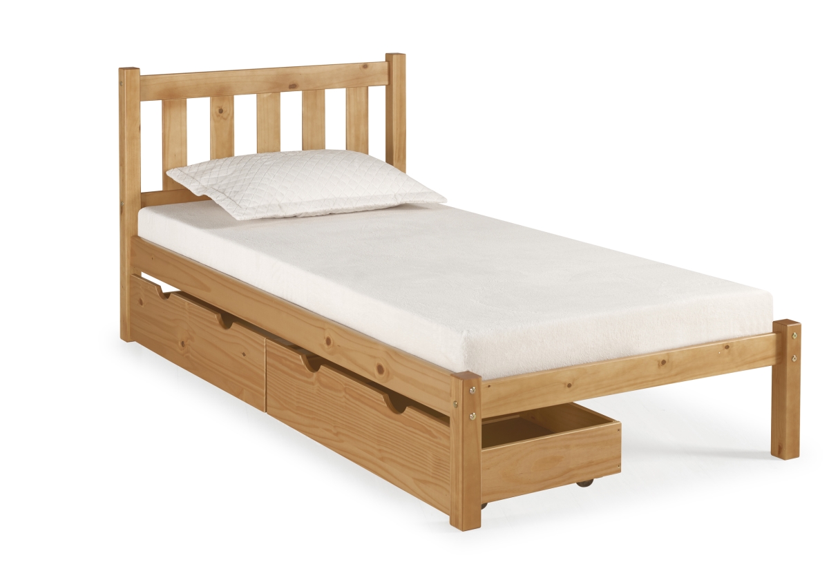 Picture of Alaterre AJPP10CIS Poppy Twin Size Wood Platform Bed with Storage Drawers, Cinnamon