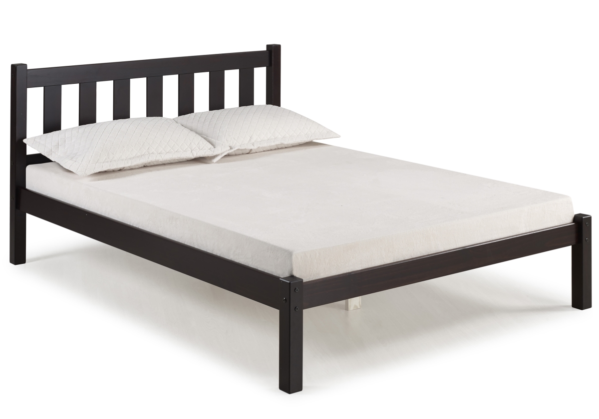Picture of Alaterre AJPP20P0 Poppy Full Size Wood Platform Bed&#44; Espresso