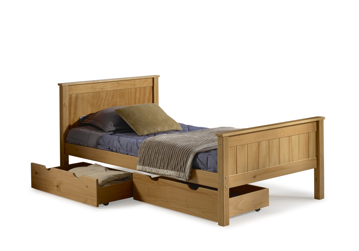 Picture of Alaterre AJHO10CIS Harmony Twin Size Wood Platform Bed with Storage Drawers, Cinnamon