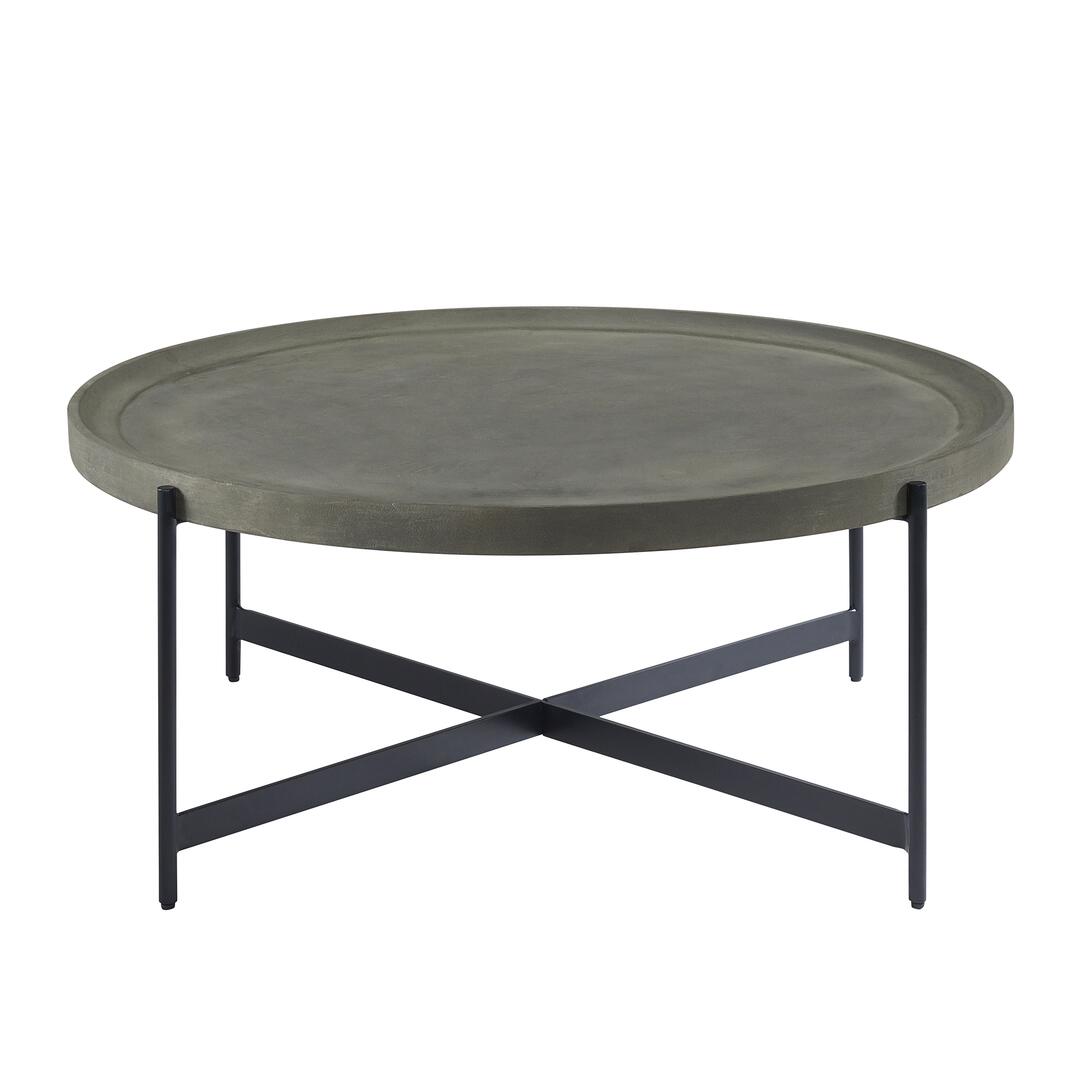 Picture of Alaterre AWBL42CC 42 in. Brookline Round Wood Concrete-Coating Coffee Table