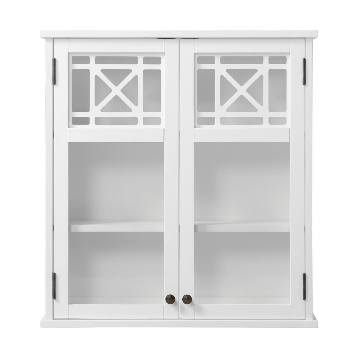 Picture of Alaterre ANDE76WH 27 x 29 in. Derby Wall Mounted Bath Storage Cabinet with Glass Cabinet Doors