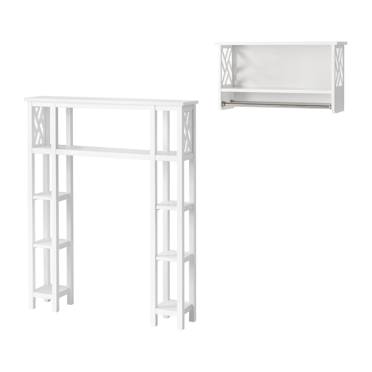 Picture of Alaterre ANCT704WH Coventry Over Toilet Open Shelving Unit with Left & Right Side Shelves&#44; Shelf with Two Towel Rods