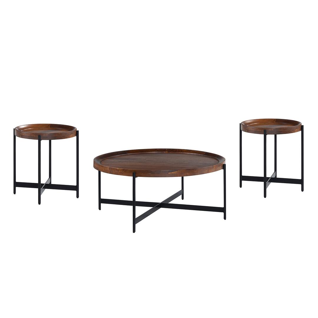 Picture of Alaterre AWBL18184268 Brookline Living Room Set with 42 in. Round Coffee Table & Two 20 in. End Tables - 3 Piece