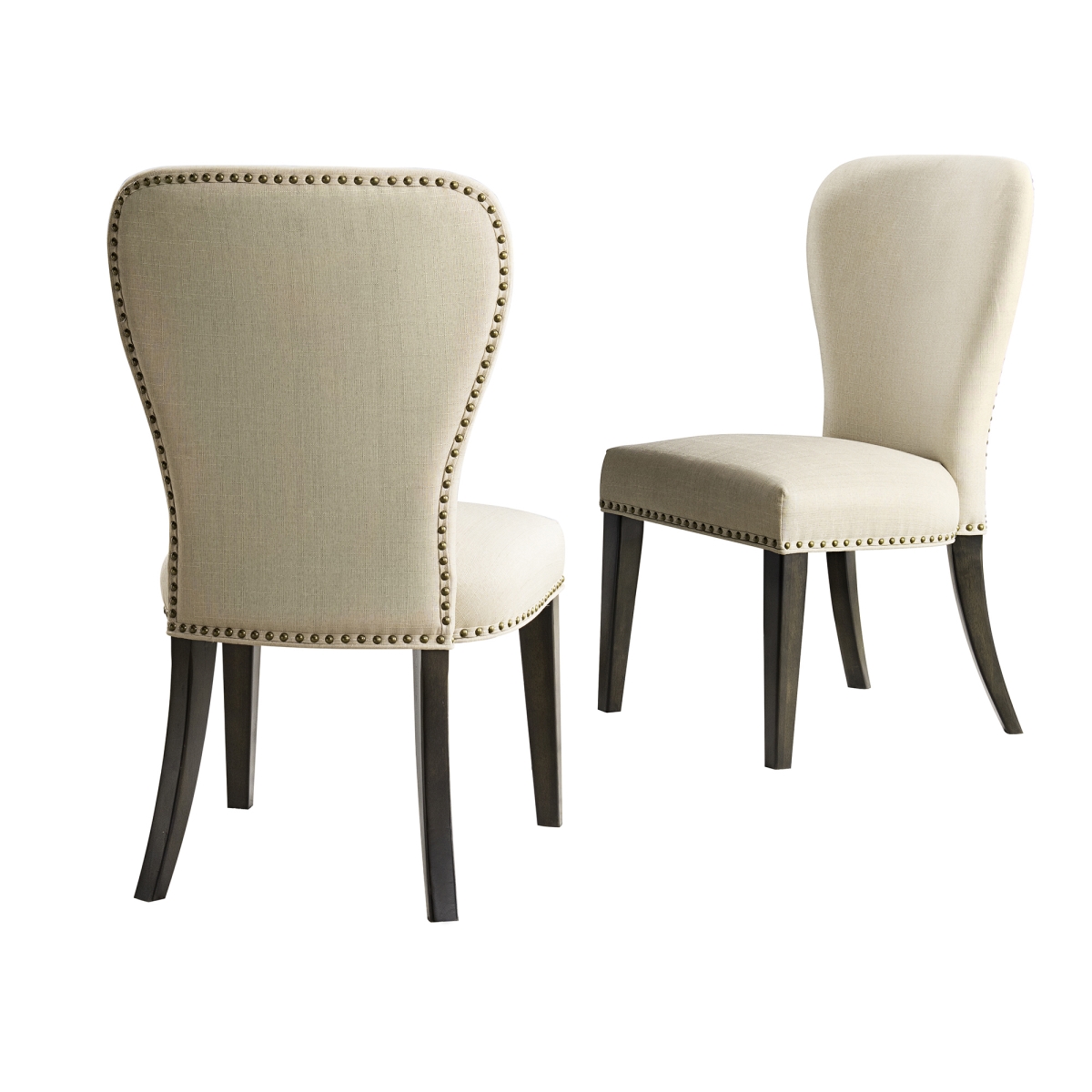 Picture of Alaterre ANSV02FDC Savoy Upholstered Dining Chairs - Cream - Set of 2