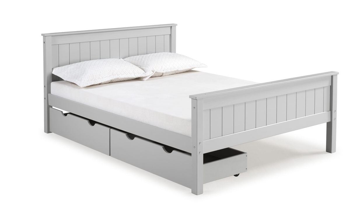 Picture of Alaterre AJHO2080S Harmony Full Wood Platform Bed with Storage Drawers, Dove Gray
