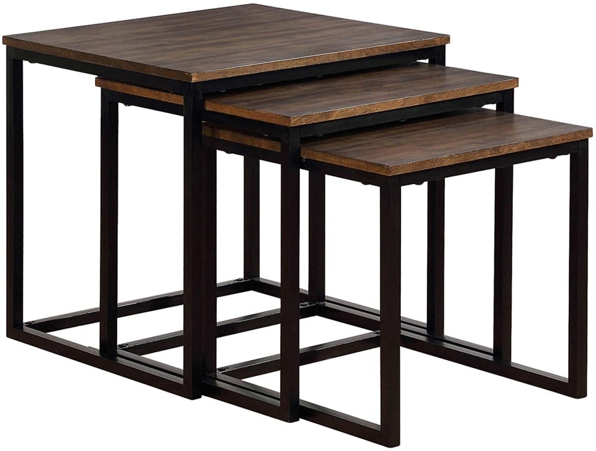 Picture of Alaterre ANAR0175 24 in. Arcadia Acacia Wood Square Nesting End Tables&#44; Antiqued Mocha