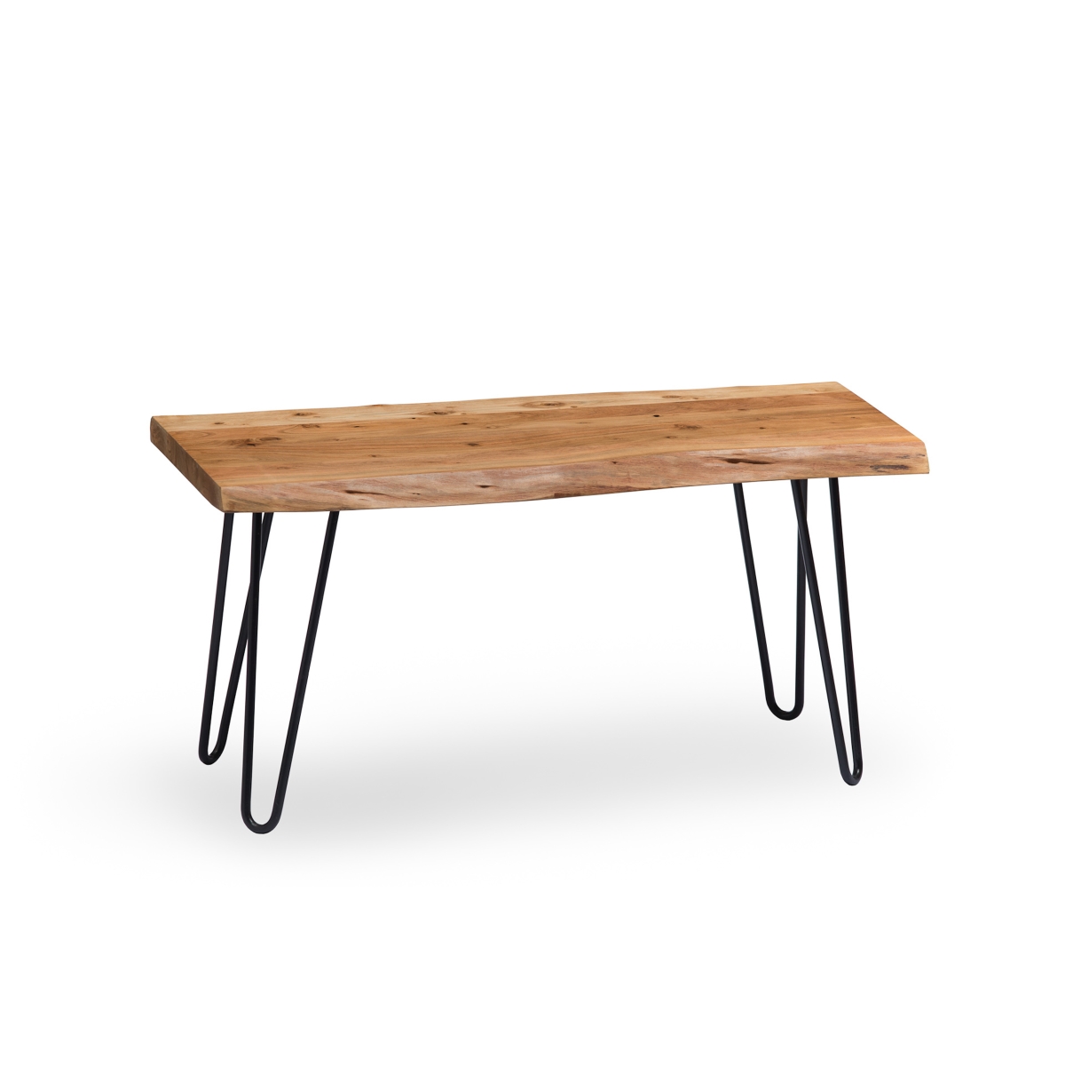 Picture of Alaterre AWDD0320 36 in. Hairpin Natural Live Edge Wood Metal Bench&#44; Natural