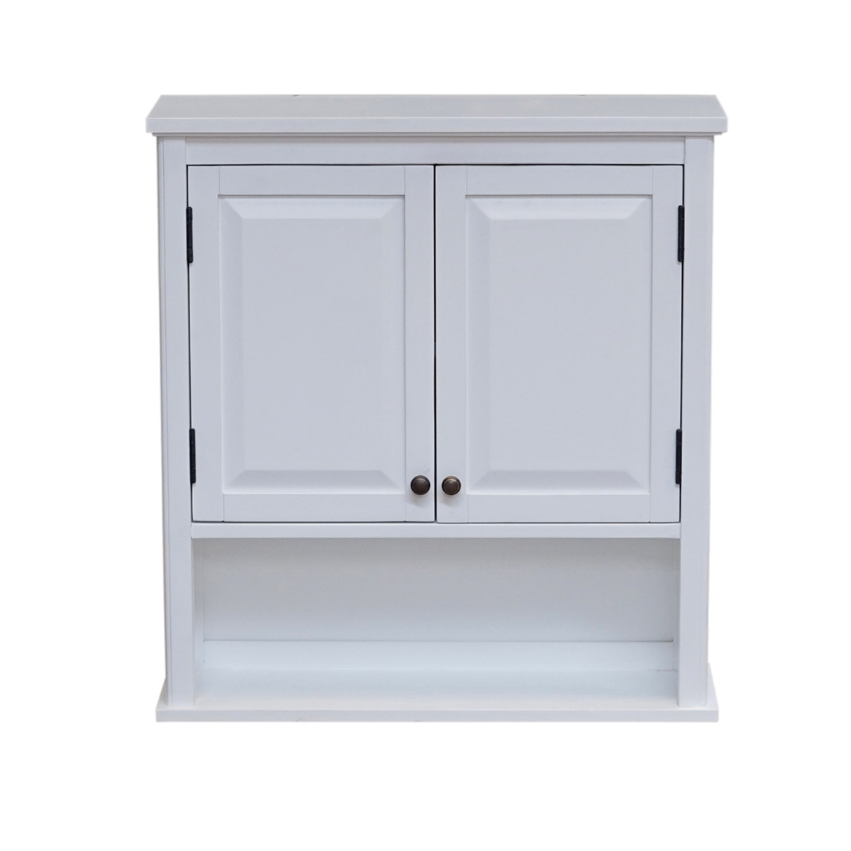 Picture of Alaterre ANVA74WH 27 x 29 in. Dorset Wall Mounted Bath Storage Cabinet with Two Doors & Open Shelf&#44; White