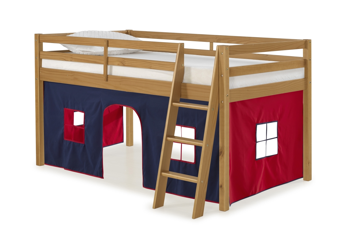 Picture of Alaterre AJRX10CIATBRE Roxy Twin Wood Junior Loft Bed with Cinnamon with Blue & Red Bottom Tent