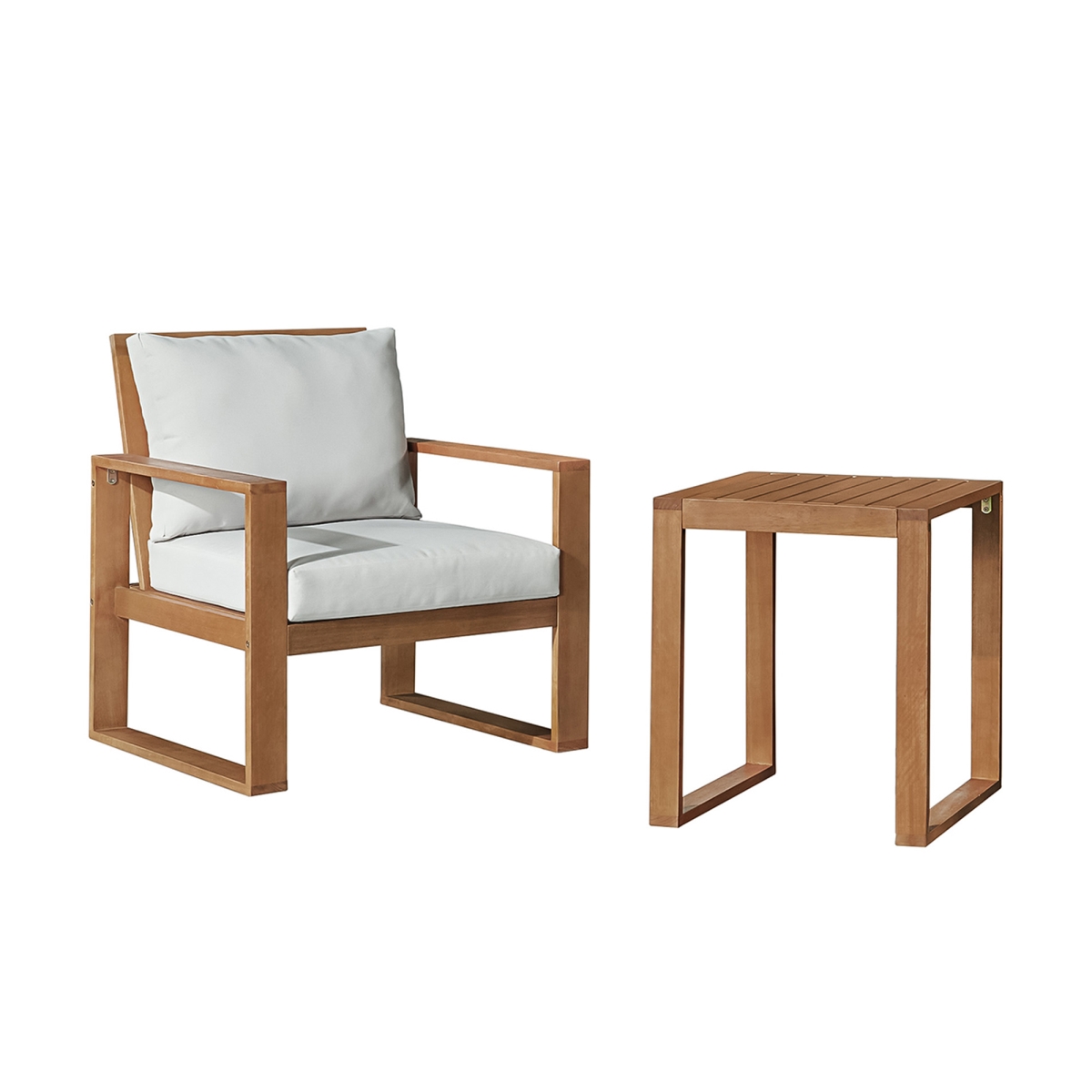 Picture of Alaterre ANGT015EBO Grafton Eucalyptus Wood Chair & Cocktail Table - Set of 2