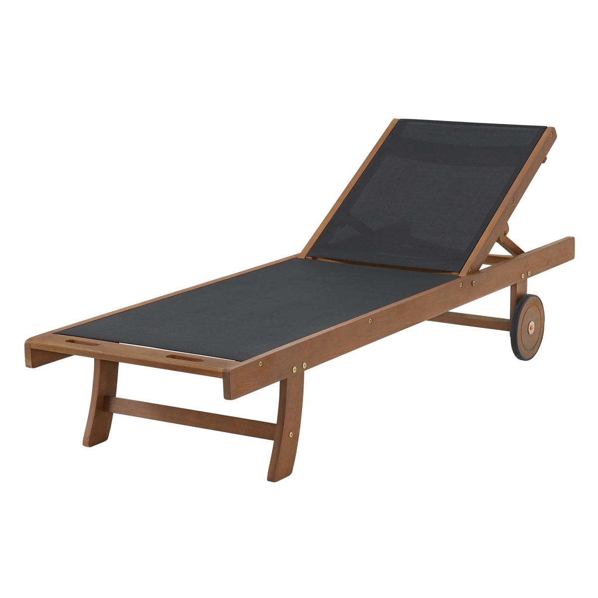 Picture of Alaterre ANCP01EBO Caspian Eucalyptus Wood Outdoor Lounge Chair with Mesh Seating