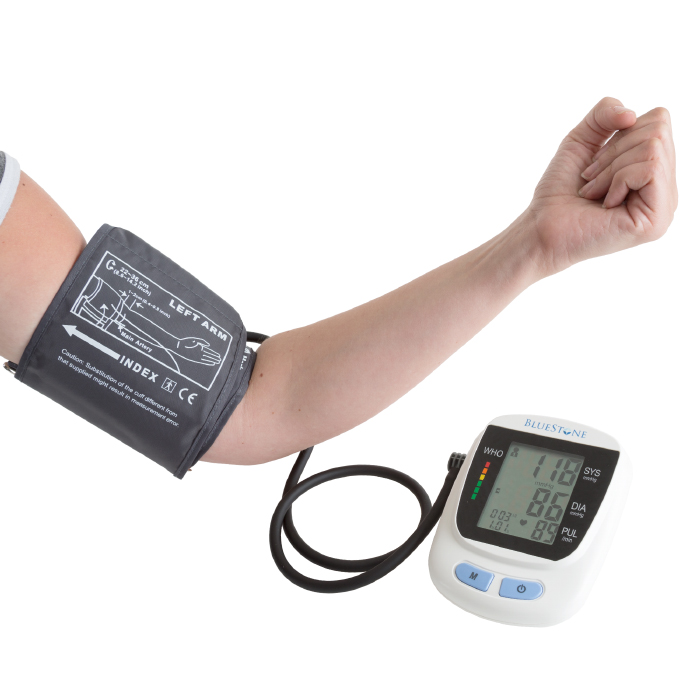 Picture of Bluestone 80-5154 Automatic Upper Arm Blood Pressure Monitor with Cuff and LCD Display Screen