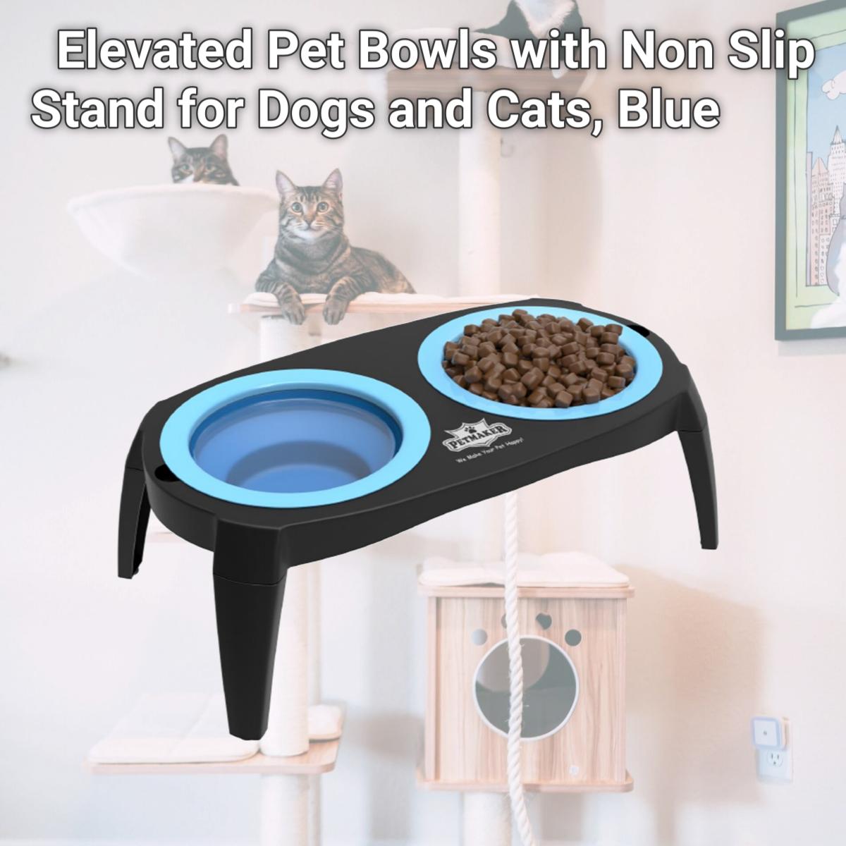 Picture of Petmaker 80-PET6095 Elevated Pet Bowls with Non Slip Stand for Dogs and Cats, Blue
