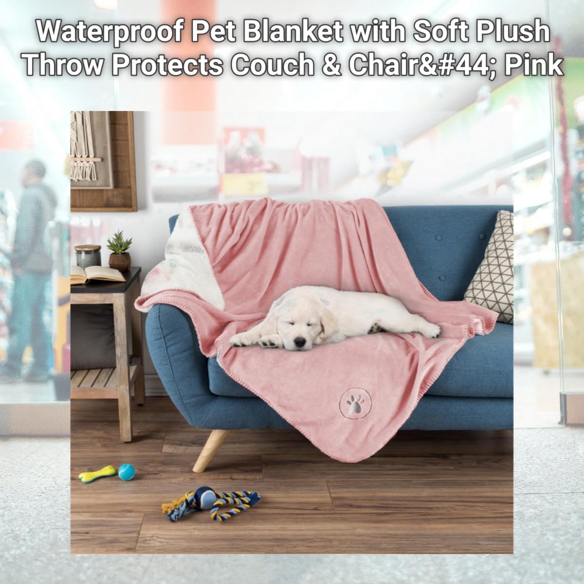 Picture of Petmaker 80-PET6107 Waterproof Pet Blanket with Soft Plush Throw Protects Couch & Chair&#44; Pink