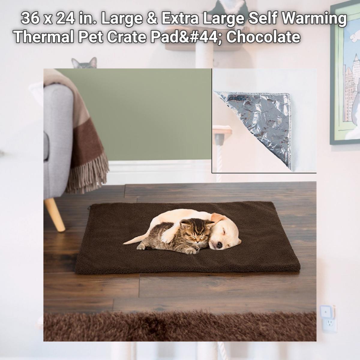 Picture of Petmaker 80-307227 36 x 24 in. Large & Extra Large Self Warming Thermal Pet Crate Pad&#44; Chocolate