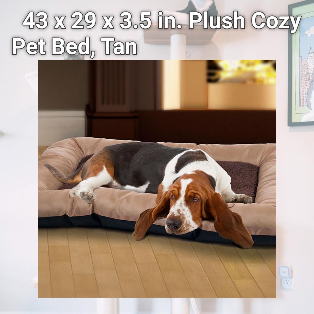 Picture of Petmaker 80-PET5049 43 x 29 x 3.5 in. Plush Cozy Pet Bed, Tan